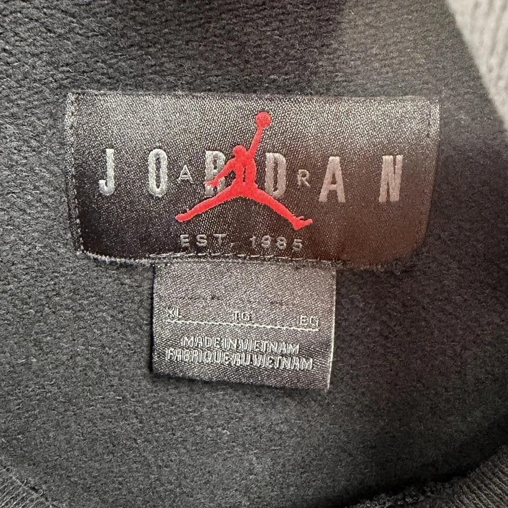 Jordan Hoodie Sweatshirt Mens XL Black Flight Fleece Kangaroo Pocket Pullover